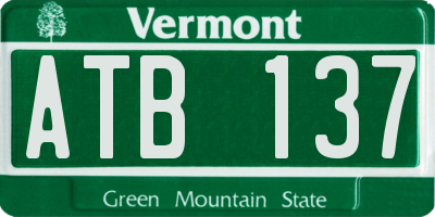 VT license plate ATB137