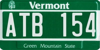 VT license plate ATB154