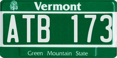 VT license plate ATB173