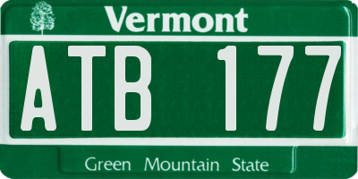 VT license plate ATB177