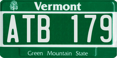 VT license plate ATB179