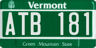 VT license plate ATB181