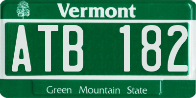 VT license plate ATB182