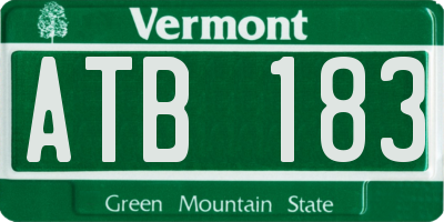 VT license plate ATB183