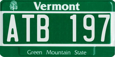 VT license plate ATB197