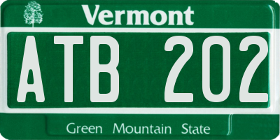 VT license plate ATB202
