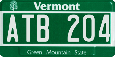 VT license plate ATB204