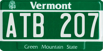 VT license plate ATB207