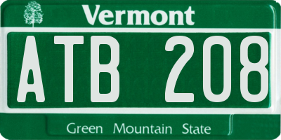 VT license plate ATB208