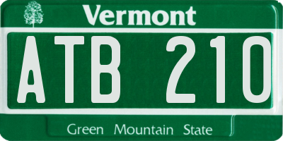 VT license plate ATB210