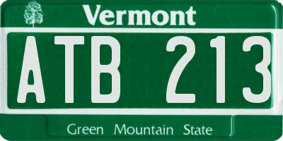 VT license plate ATB213