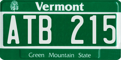 VT license plate ATB215