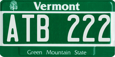 VT license plate ATB222