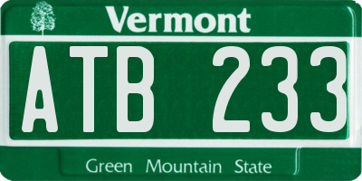 VT license plate ATB233