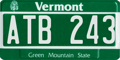 VT license plate ATB243