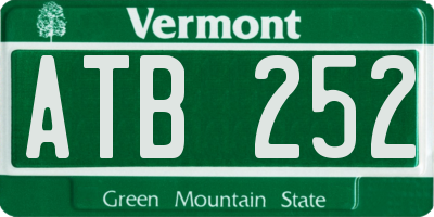 VT license plate ATB252