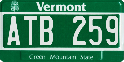 VT license plate ATB259