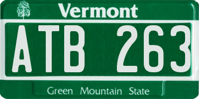 VT license plate ATB263