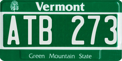 VT license plate ATB273