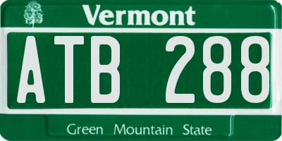 VT license plate ATB288