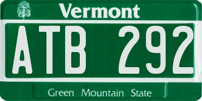 VT license plate ATB292