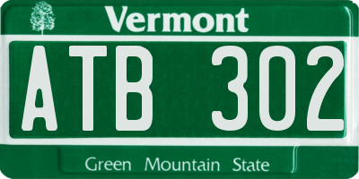 VT license plate ATB302