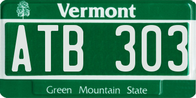 VT license plate ATB303