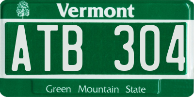 VT license plate ATB304