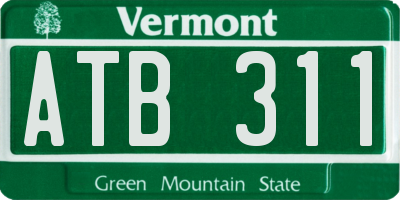VT license plate ATB311