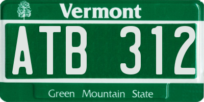 VT license plate ATB312