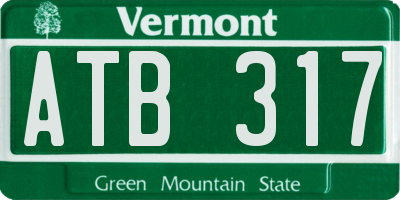 VT license plate ATB317