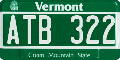 VT license plate ATB322