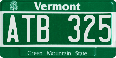 VT license plate ATB325
