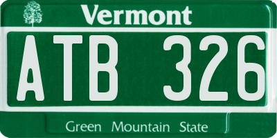 VT license plate ATB326