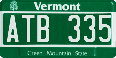 VT license plate ATB335
