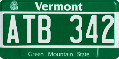 VT license plate ATB342
