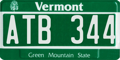 VT license plate ATB344