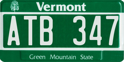 VT license plate ATB347