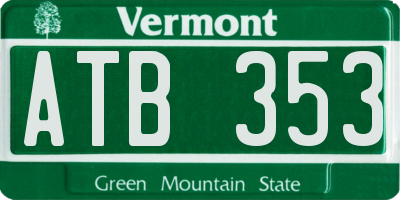 VT license plate ATB353