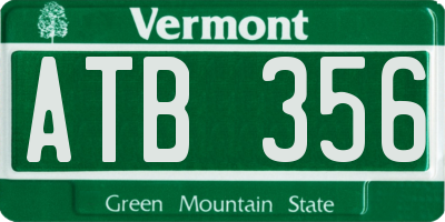 VT license plate ATB356