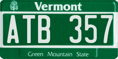 VT license plate ATB357