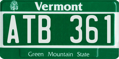 VT license plate ATB361