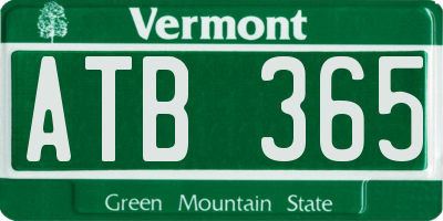 VT license plate ATB365