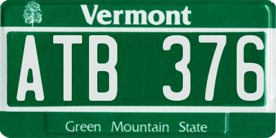 VT license plate ATB376