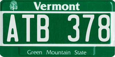 VT license plate ATB378