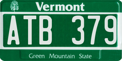 VT license plate ATB379