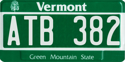 VT license plate ATB382