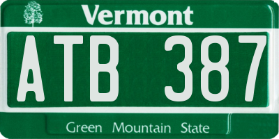 VT license plate ATB387