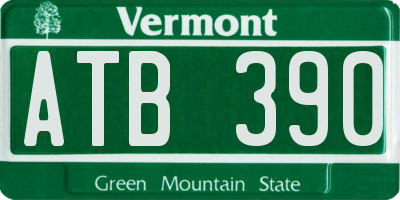 VT license plate ATB390