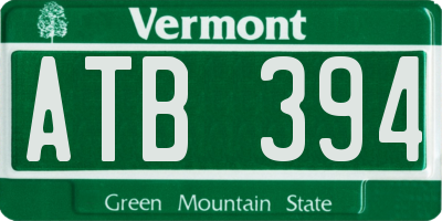 VT license plate ATB394